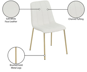Isla Faux Leather / Metal / Foam Contemporary White Faux Leather Dining Chair - 18.5" W x 22.5" D x 33.5" H