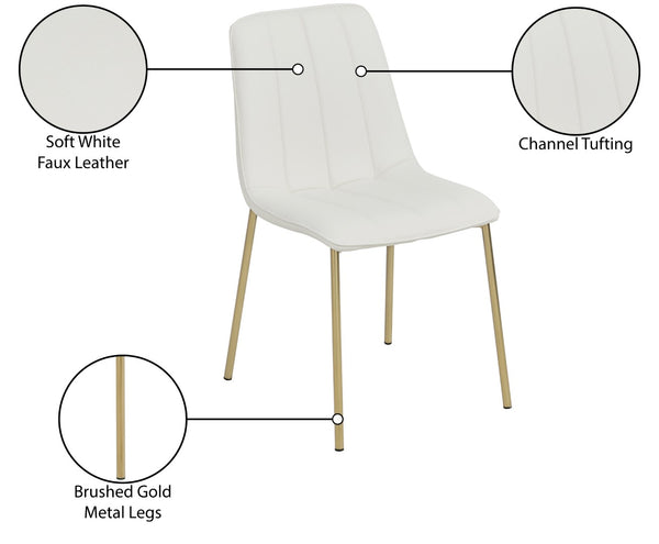 Isla Faux Leather / Metal / Foam Contemporary White Faux Leather Dining Chair - 18.5" W x 22.5" D x 33.5" H