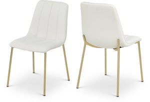 Isla Faux Leather / Metal / Foam Contemporary White Faux Leather Dining Chair - 18.5" W x 22.5" D x 33.5" H