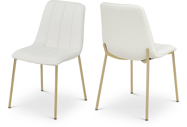 Isla Faux Leather / Metal / Foam Contemporary White Faux Leather Dining Chair - 18.5" W x 22.5" D x 33.5" H