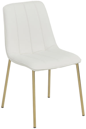 Isla Faux Leather / Metal / Foam Contemporary White Faux Leather Dining Chair - 18.5" W x 22.5" D x 33.5" H