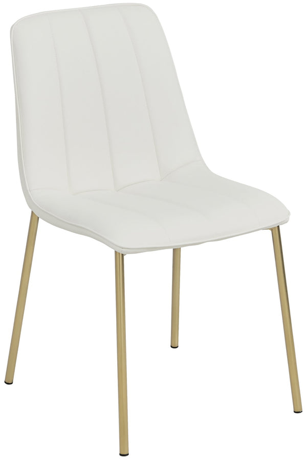 Isla Faux Leather / Metal / Foam Contemporary White Faux Leather Dining Chair - 18.5" W x 22.5" D x 33.5" H