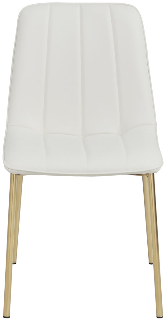 Isla Faux Leather / Metal / Foam Contemporary White Faux Leather Dining Chair - 18.5" W x 22.5" D x 33.5" H