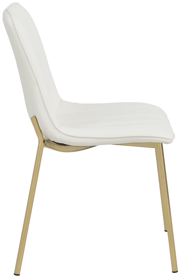 Isla Faux Leather / Metal / Foam Contemporary White Faux Leather Dining Chair - 18.5" W x 22.5" D x 33.5" H