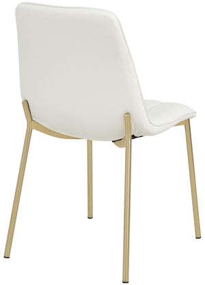 Isla Faux Leather / Metal / Foam Contemporary White Faux Leather Dining Chair - 18.5" W x 22.5" D x 33.5" H