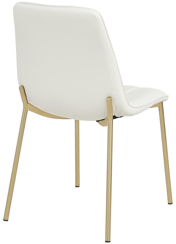 Isla Faux Leather / Metal / Foam Contemporary White Faux Leather Dining Chair - 18.5" W x 22.5" D x 33.5" H