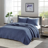 Madison Park Keaton Casual| 100% Polyester Micro Fiber Solid Brushed Fabric Quilted Coverlet Set MP13-3459