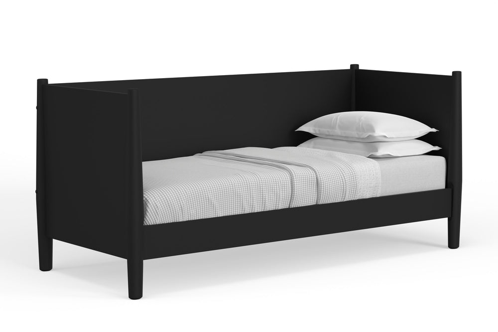 Alpine Furniture Flynn Mid Century Modern Twin Size Day Bed, Black 966BLK-09T Black Mahogany Solids & Veneer 44 x 82 x 35