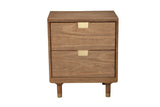 Alpine Furniture Easton Two Drawer Nightstand 2088-02 Sand Mahogany Solids & Veneer 21 x 15 x 25