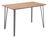English Elm EE2749 MDF, Steel Modern Commercial Grade Counter Table Brown, Gray MDF, Steel