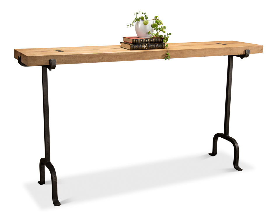 Rift Plank & Iron Console Table