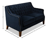 Tufted Loveseat - Blue Velvet