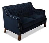 Tufted Loveseat - Blue Velvet