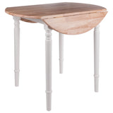 Winsome Wood Sorella Round Drop Leaf Table, Natural & White 53036-WINSOMEWOOD