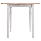 Winsome Wood Sorella Round Drop Leaf Table, Natural & White 53036-WINSOMEWOOD