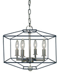 Framburg 4-Light Polished Nickel/Matte Black Isabella Dual Mount Chandelier 5304 PN/MBLACK