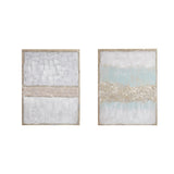 Radiant Flatland Modern/Contemporary 2Pc Set 22X28" Printed Canvas With 70% Handpaint And Glitter Embellishment