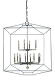 Framburg 12-Light Polished Nickel/Matte Black Isabella Chandelier 5308 PN/MBLACK