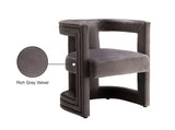 Blair Velvet / Engineered Wood / Foam Contemporary Grey Velvet Accent Chair - 26" W x 24.5" D x 28" H