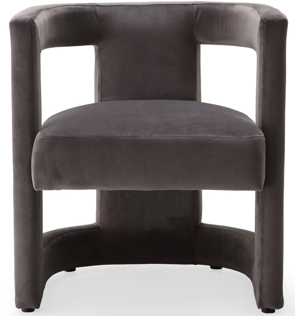 Blair Velvet / Engineered Wood / Foam Contemporary Grey Velvet Accent Chair - 26" W x 24.5" D x 28" H