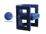 Blair Velvet / Engineered Wood / Foam Contemporary Navy Velvet Accent Chair - 26" W x 24.5" D x 28" H