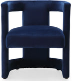 Blair Velvet / Engineered Wood / Foam Contemporary Navy Velvet Accent Chair - 26" W x 24.5" D x 28" H