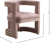 Blair Velvet / Engineered Wood / Foam Contemporary Pink Velvet Accent Chair - 26" W x 24.5" D x 28" H
