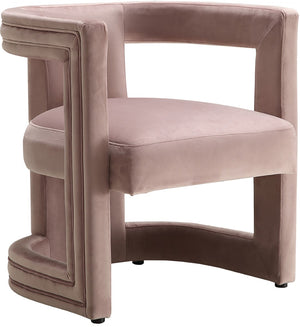 Blair Velvet / Engineered Wood / Foam Contemporary Pink Velvet Accent Chair - 26" W x 24.5" D x 28" H