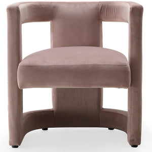 Blair Velvet / Engineered Wood / Foam Contemporary Pink Velvet Accent Chair - 26" W x 24.5" D x 28" H