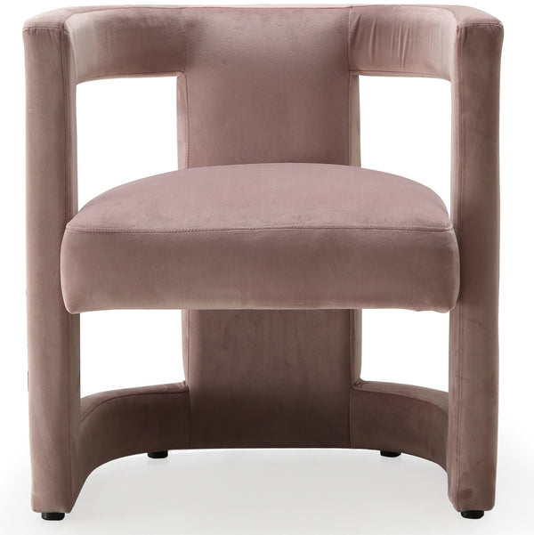 Blair Velvet / Engineered Wood / Foam Contemporary Pink Velvet Accent Chair - 26" W x 24.5" D x 28" H