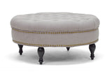 Palfrey Linen Modern Tufted Ottoman