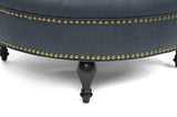 Baxton Studio Palfrey Gray Linen Modern Tufted Ottoman