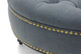 Baxton Studio Palfrey Gray Linen Modern Tufted Ottoman