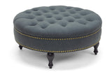 Baxton Studio Palfrey Gray Linen Modern Tufted Ottoman