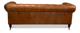 Tufted English Club Sofa - Vienna Brown