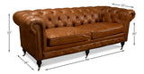 Tufted English Club Sofa - Vienna Brown