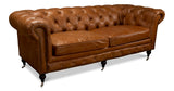 Tufted English Club Sofa - Vienna Brown