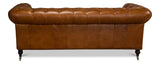 Tufted English Club Sofa - Cuba Brown