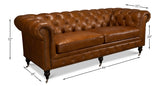 Tufted English Club Sofa - Cuba Brown