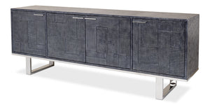 Bronzini Credenza - Embossed Blue/Grey