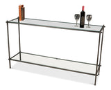 Hand Chased Iron Console Tablee - Glass Top