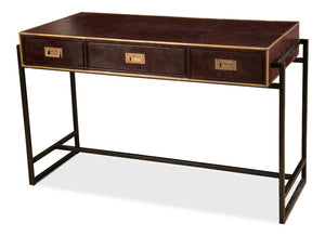Old Brown Leather Desk