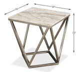 Trapezoid Side Table - Marble Top