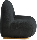 Liam Boucle Fabric / Staineless Steel / Foam Contemporary Black Boucle Fabric Accent Chair - 31.5" W x 31.5" D x 31.5" H