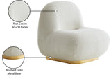 Liam Boucle Fabric / Staineless Steel / Foam Contemporary Cream Boucle Fabric Accent Chair - 31" W x 31.5" D x 31.5" H