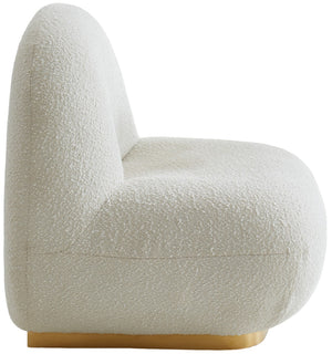 Liam Boucle Fabric / Staineless Steel / Foam Contemporary Cream Boucle Fabric Accent Chair - 31" W x 31.5" D x 31.5" H