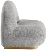 Liam Boucle Fabric / Staineless Steel / Foam Contemporary Grey Boucle Fabric Accent Chair - 31.5" W x 31.5" D x 31.5" H