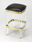 Jordan Acrylic & Black Leather Counter Stool