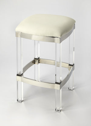 Butler Specialty Jordan Acrylic & White Leather Counter Stool 5322411