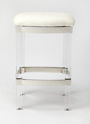 Butler Specialty Jordan Acrylic & White Leather Counter Stool 5322411